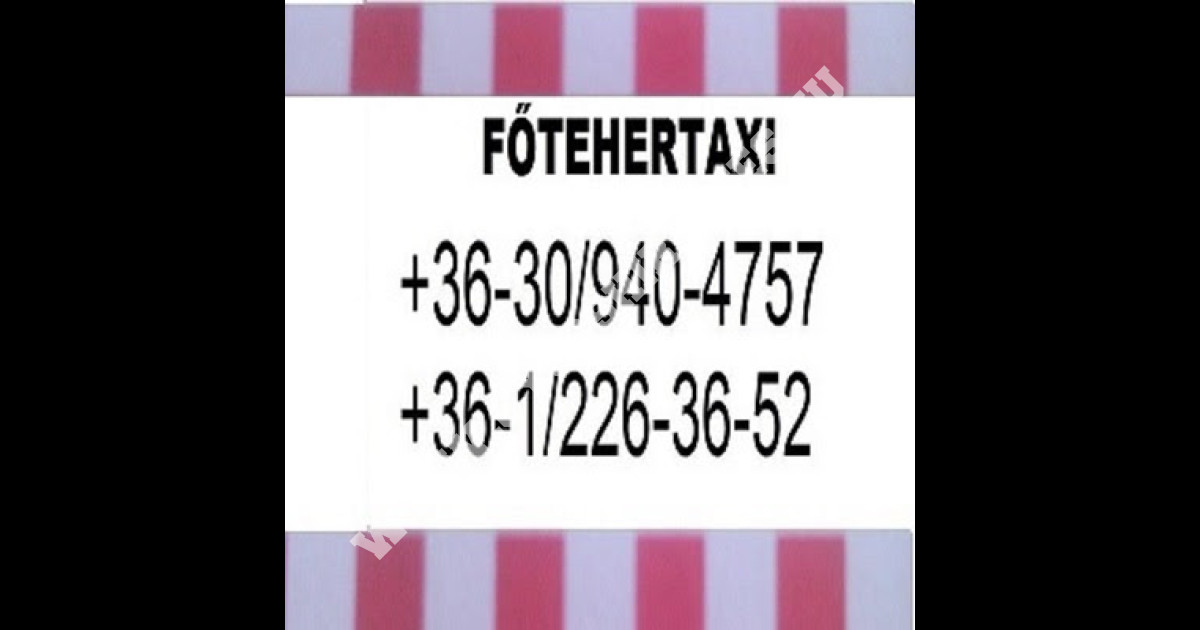 FŐ-TEHERTAXI, fuvarozás SOS albérleti költözés, költöztetés